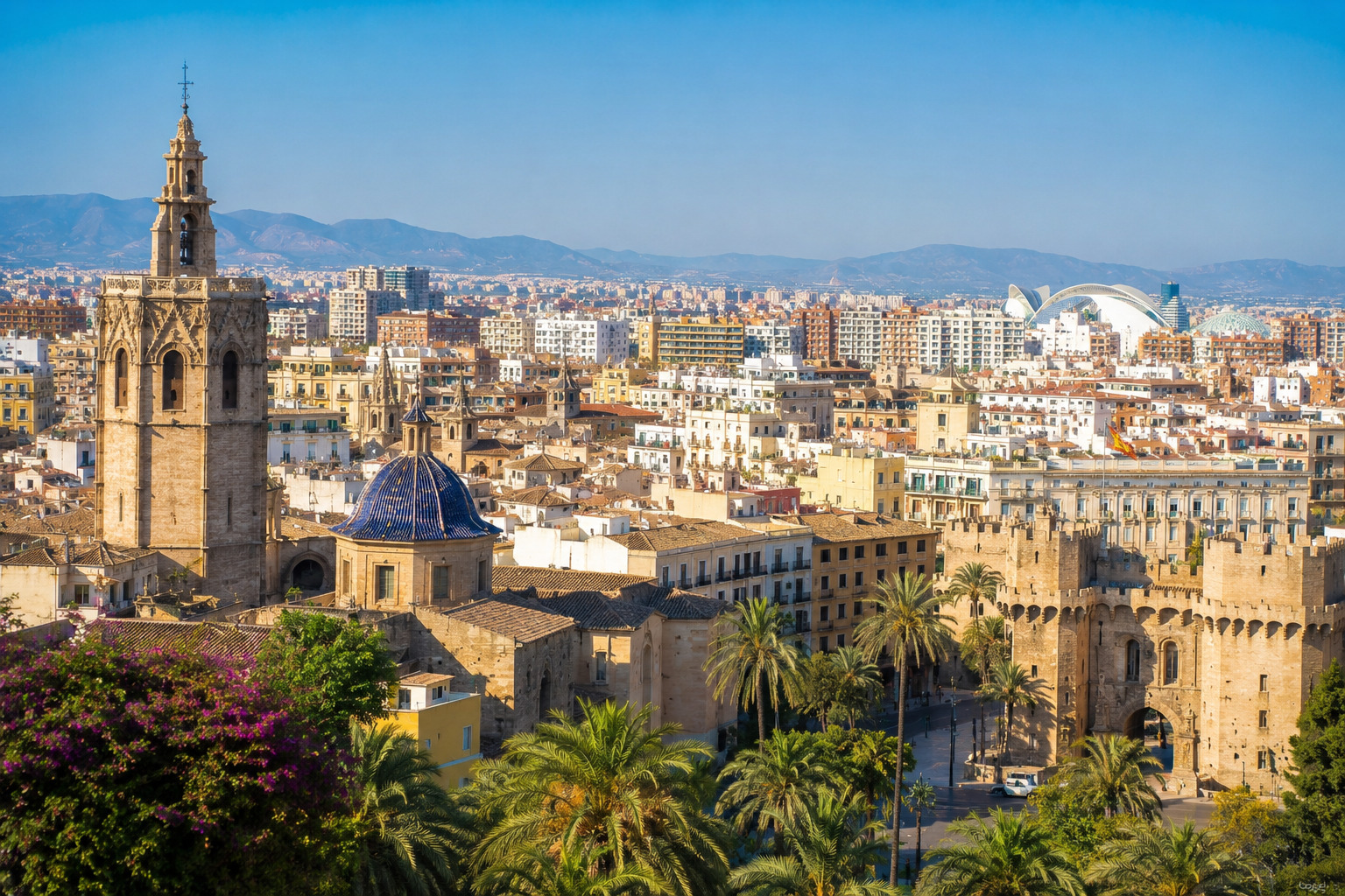 Vista panoramica di Valencia, ultimo giorno prima della partenza