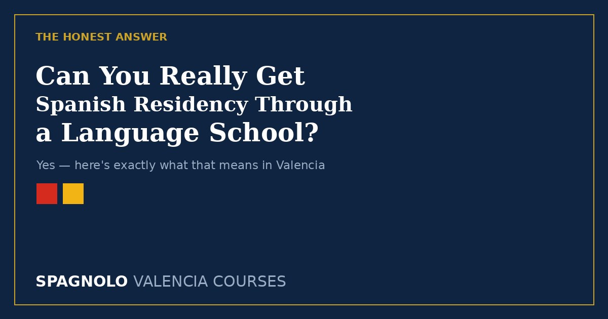 Can you really get Spanish residency through a language school: the honest answer explained for Valencia