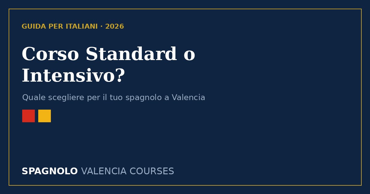 Corso standard o intensivo di spagnolo a Valencia: guida per scegliere
